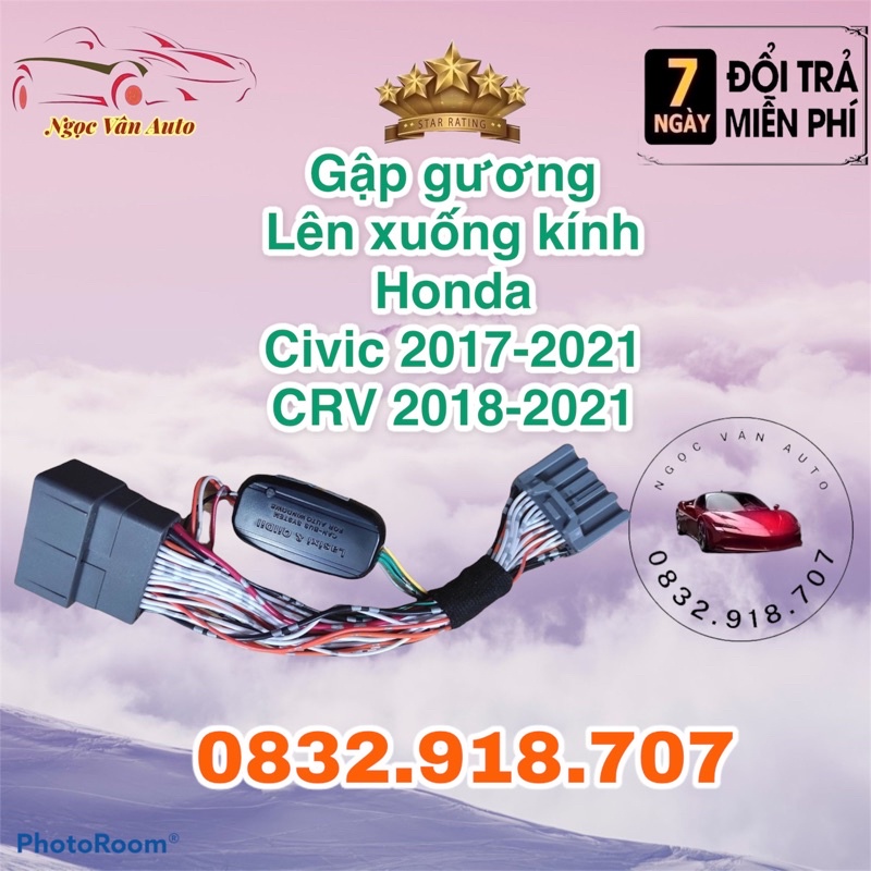 Tự Động Gập Gương Lên Xuống Kính Honda Civic 2017-2021,  CRV 2018-2021 Hãng Lasixi