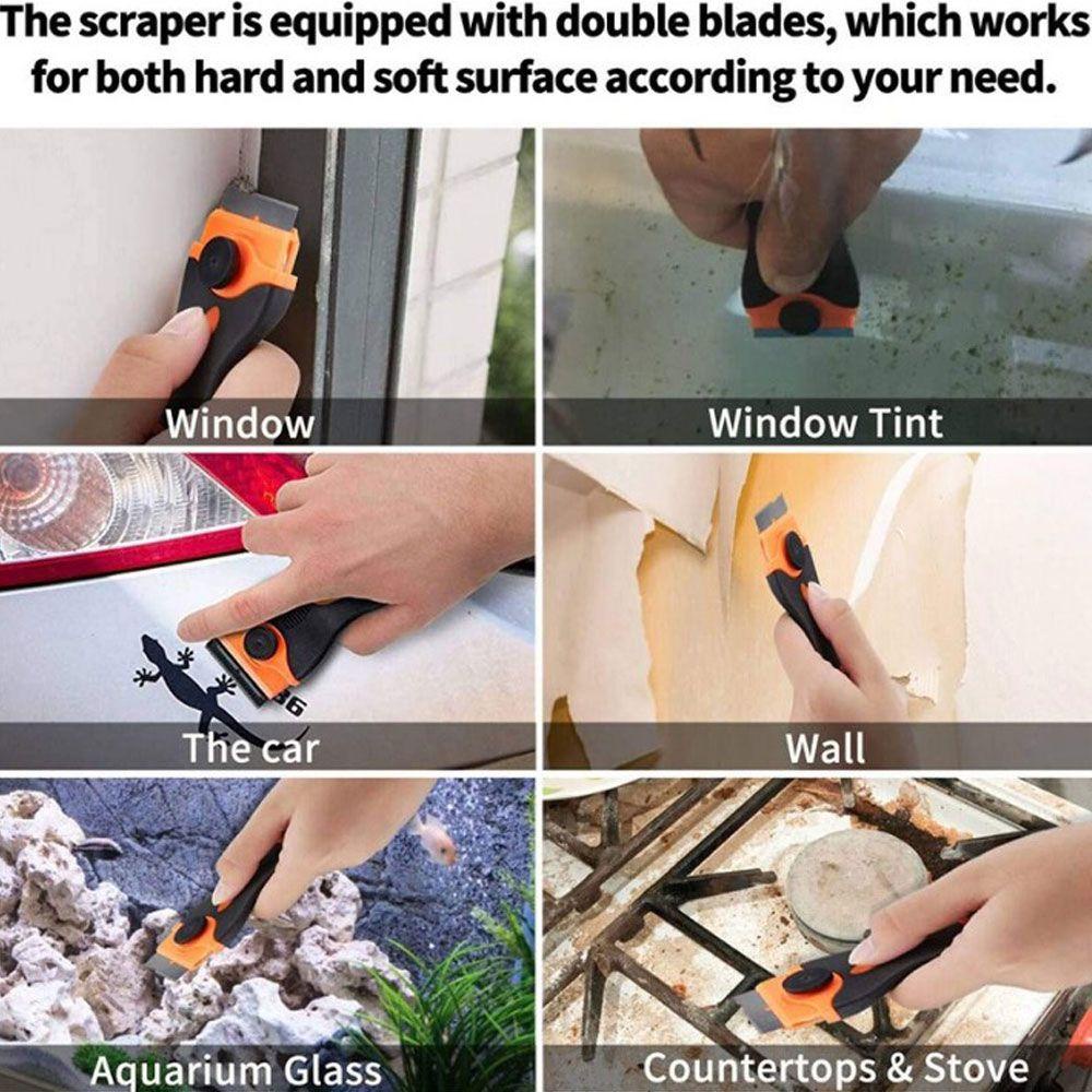 ♫DAPHNE♫ Magic Tool Glass Ceramic Car Cleaner 2 in 1 Plastic Handle Razor With Blade Cleaning Window Gadgets for Kitchen For Oven Cooker Hob Scraper/Multicolor