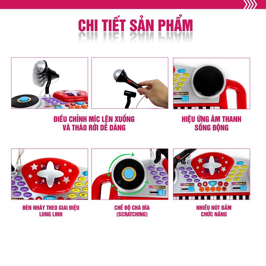 Đàn organ kèm mic và bàn DJ Winfun 2068 - Đồ chơi phát triển năng khiếu cho bé