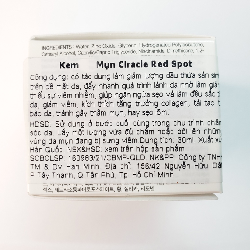 Kem giảm mụn Ciracle Red Spot Cream Hàn Quốc 30g NPP Shoptido