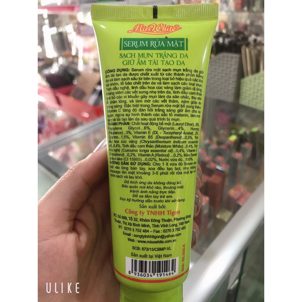 serum rửa mặt sạch mụn -trắng da-giữ ẩm-tái tạo hương trà xanh 100g