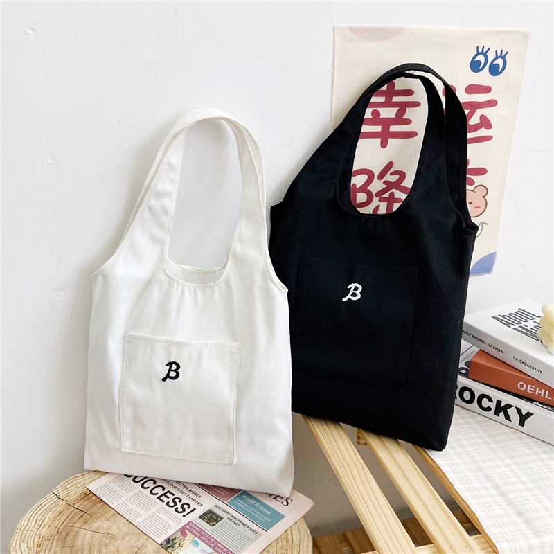 Túi Xách Canvas Thêu Họa Tiết Đơn Giản Thời Trang Mùa Hè Mới Cho Nữ
