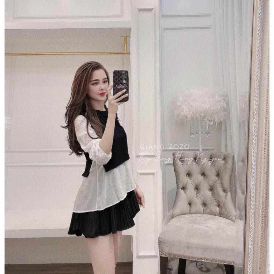 Áo Sơ Mi Free Size Phối Vạt Dây Eo Cao Cấp Áo Sơ MI 2 Lớp Thời Trang Giá Rẻ Hàng QC Loại 1 Siêu Xinh Có Ảnh Thật