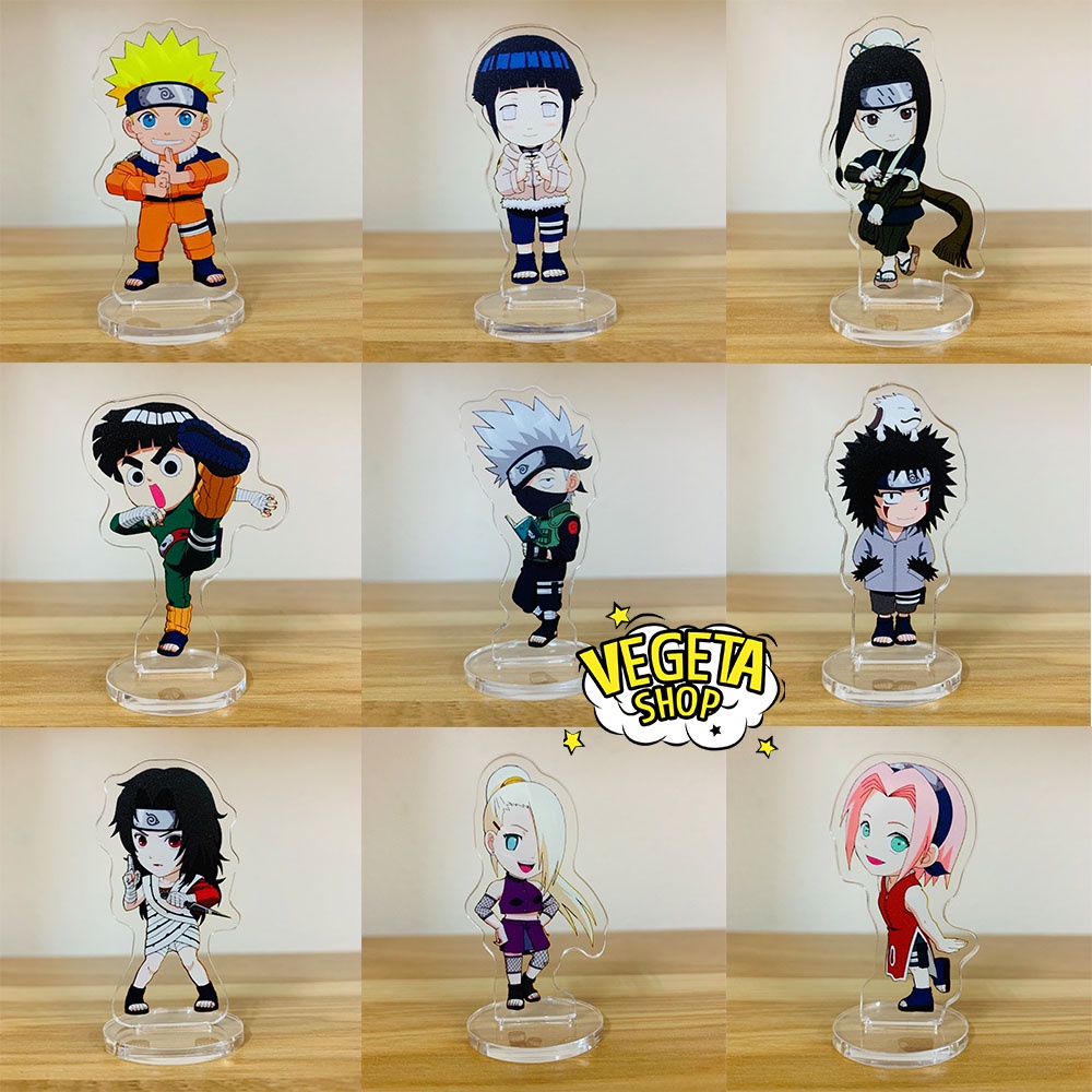Mô Hình Tượng Standee Acrylic Mica 2 mặt - Set 9 Naruto Sasuke Kakashi Sakura Hinata Neji Rock Lee Gaara Jiraiya Itachi
