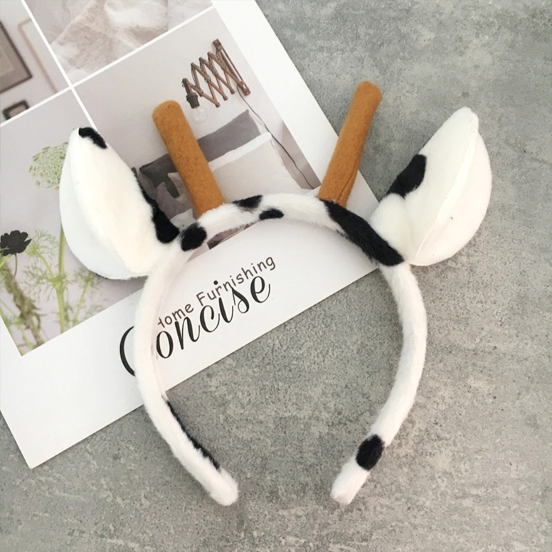 Cài Tóc Hình Sừng Bò Sữa Hoạt Hình Vui Nhộn Dành Cho Trẻ Em Và Người Lớn