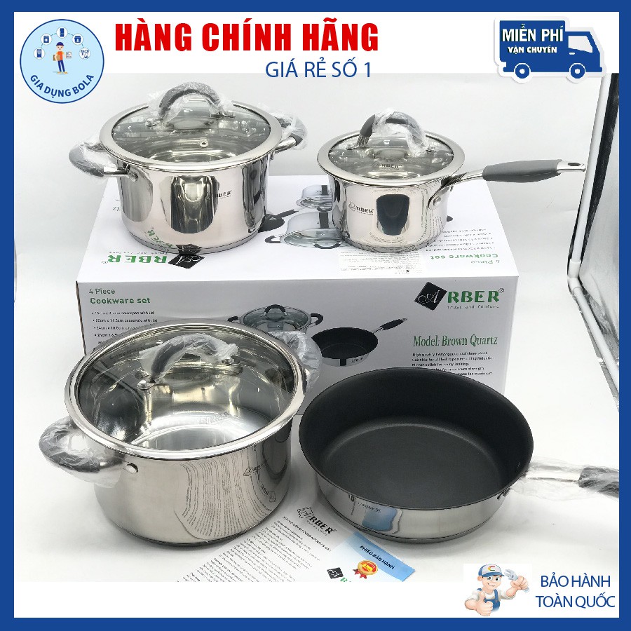 Bộ Nồi 4 Món Arber Brown Quartz - Hàng Chính Hãng