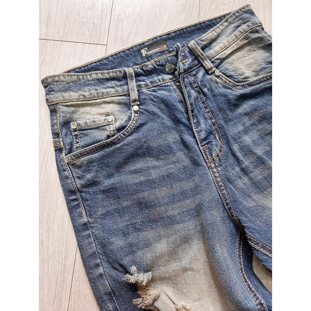 Quần jean skinny xanh rách kiểu  (QJ23)