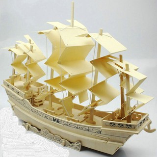 Mô hình gỗ thuyền thương gia 6 buồm