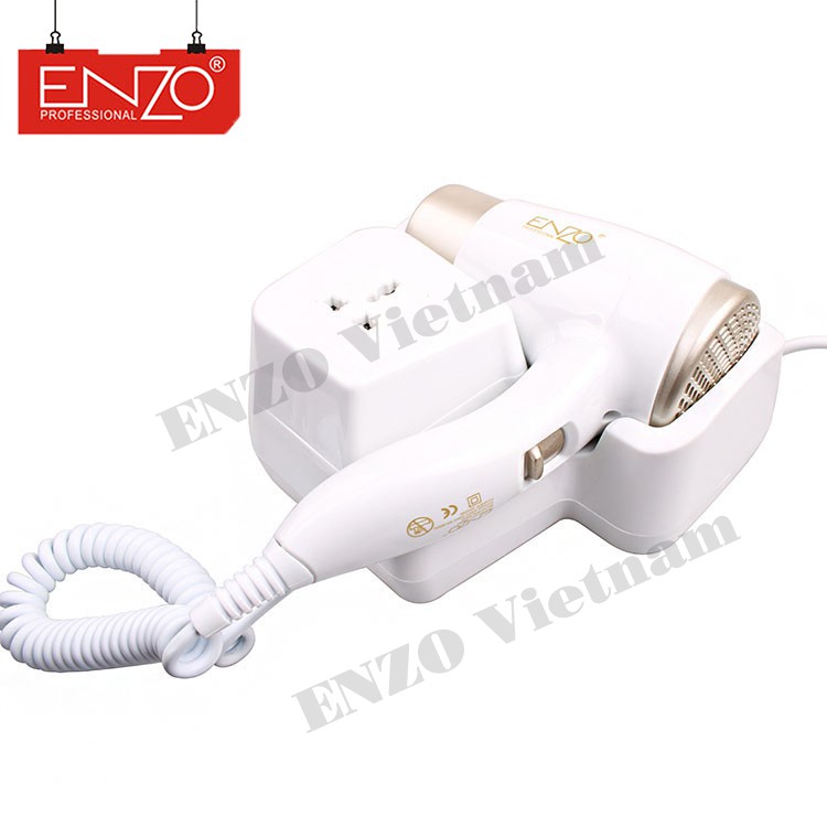 Máy sấy tóc treo tường thương hiệu ENZO công suất 3000W dành cho khách sạn nhà nghỉ