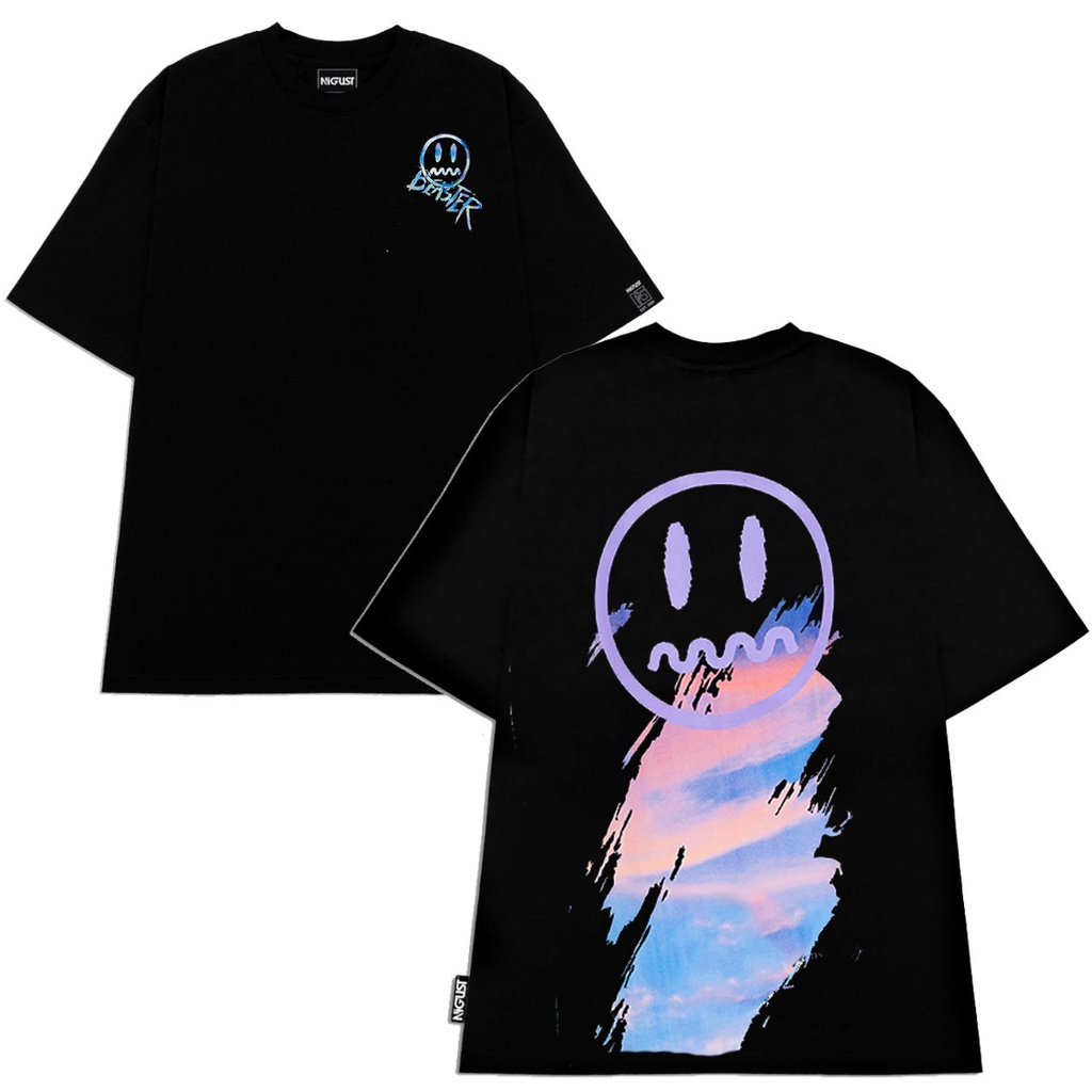 Áo thun tay ngắn oversize in hình mặt cười phong cách hiphop , áo phông nam nữ unisex form rộng local brand Nigust N229