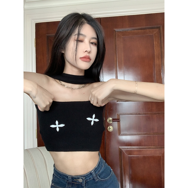 HUANG YOYO Áo Ống Không Tay Phong Cách Hàn Quốc Thời Trang Cho Nữ