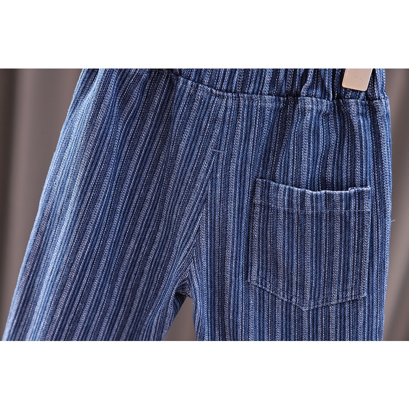 Set Áo Khoác Tay Dài + Quần Denim Họa Tiết Hoạt Hình Phong Cách Hàn Quốc Dễ Thương Cho Bé Trai / Gái 80-120cm