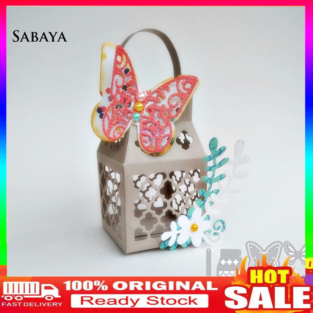 Khuôn Cắt Giấy Làm Từ Kim Loại Hình Hộp Quà Bướm Trang Trí Scrapbook