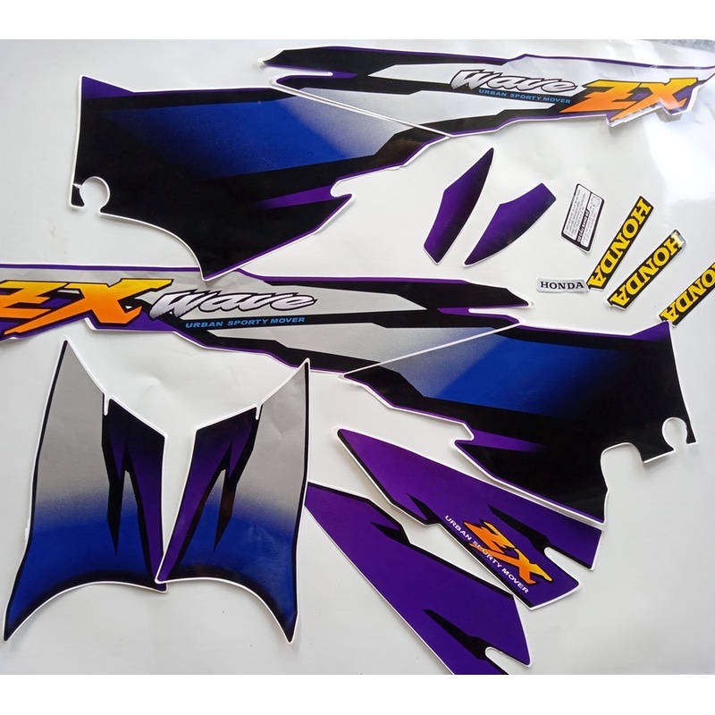 () Trọn bộ tem xe wave ZX màu tím đủ loại