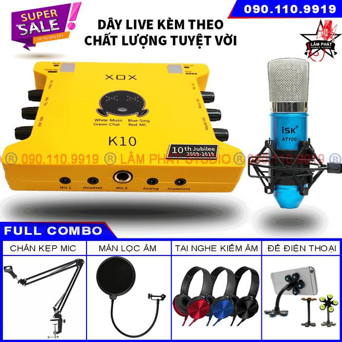 [Mã ELMSBC giảm 8% đơn 300K] Sound card XOX K10 10th Bản 2020 Và Micro ISK AT100 (Chính Hãng Có Mã Vạch)