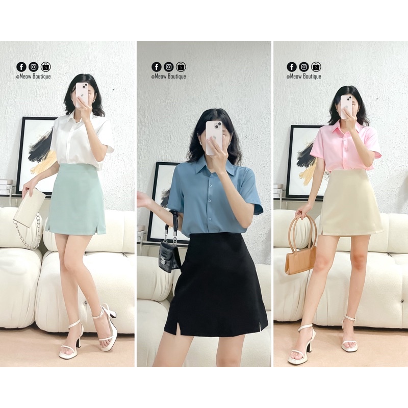 Short váy quần giả váy mini trên gối chữ A Meow Boutique