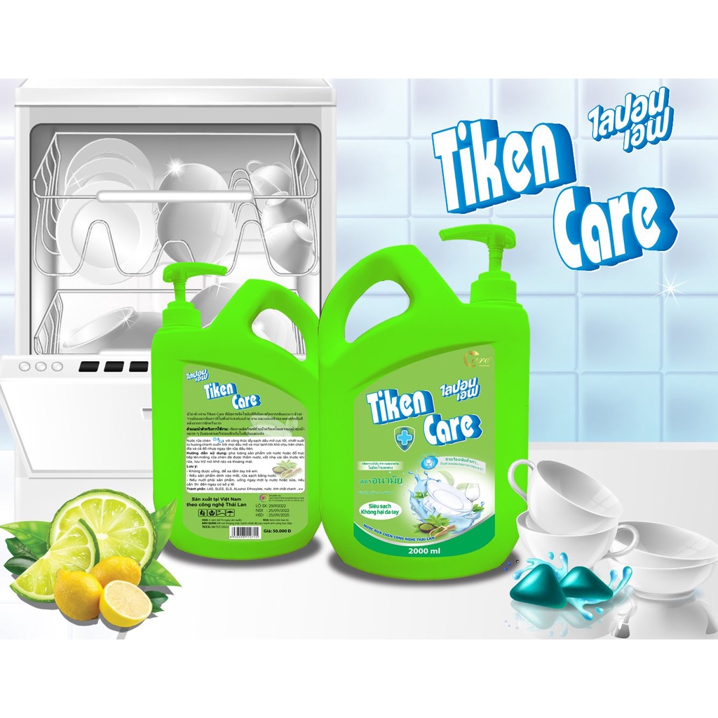 Nước Rữa Chén Tiken care 2 Lit Công Nghệ Thái Lan