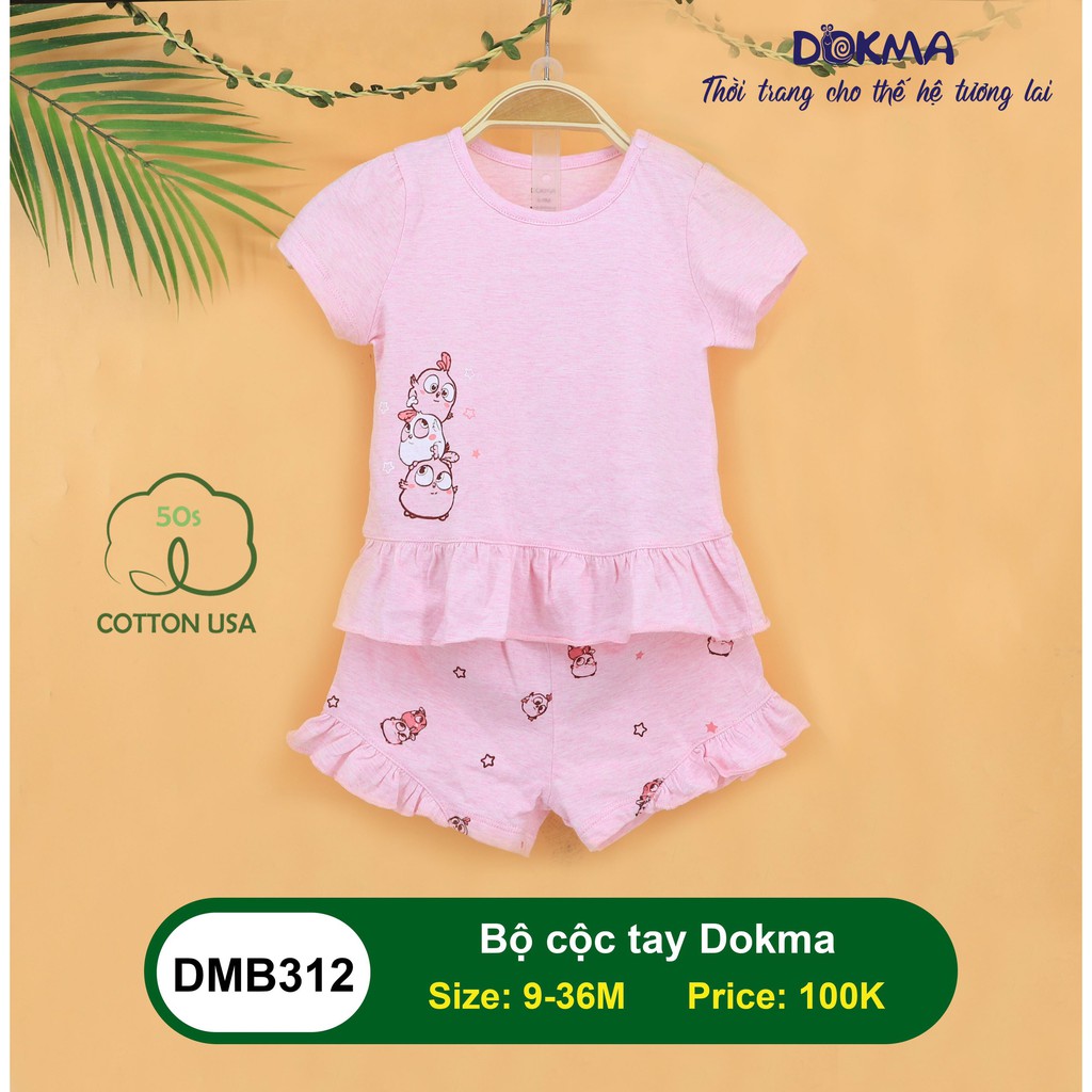 (6-36M) Bộ cộc tay xinh xắn vải cotton cho bé yêu - DOKMA