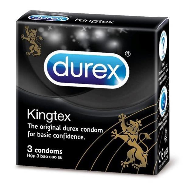 Bao cao su hộp 3 bao Durex Kingtex