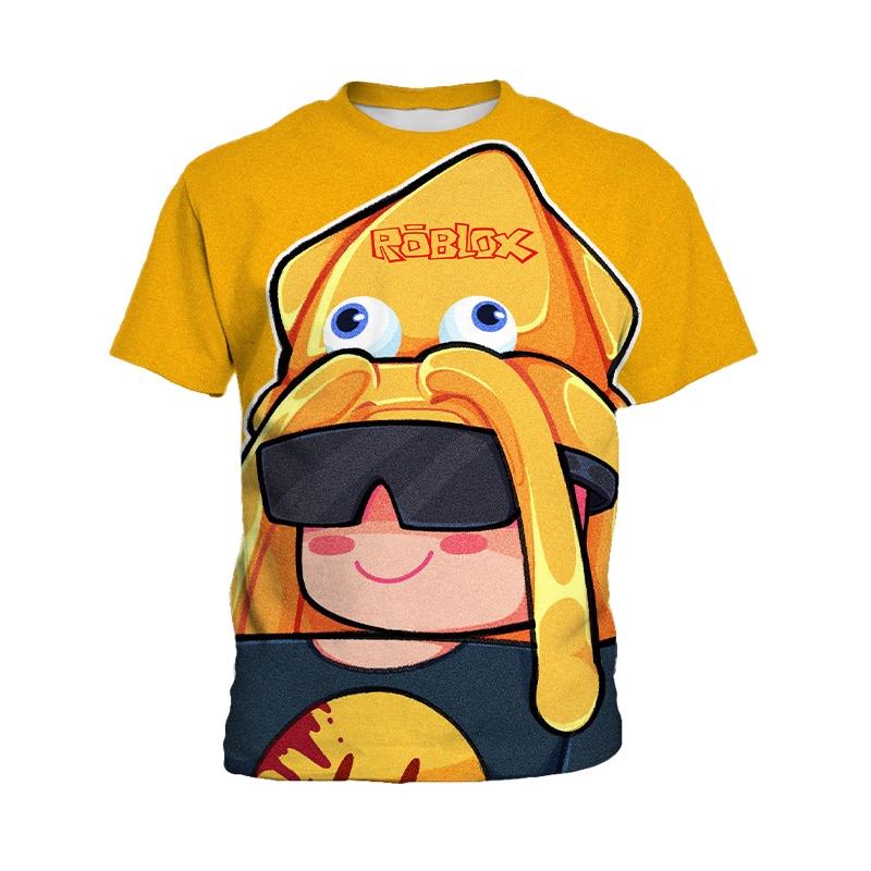 Áo Thun Tay Ngắn In Hoạt Hình ROBLOX Dễ Thương Cho Bé Trai Từ 3-13 Tuổi