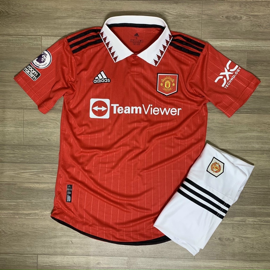 ÁO BÓNG ĐÁ/QUẦN ÁO BÓNG ĐÁ CLB MANCHESTER UNITED-MÂU LOGO THÊU-VẢI GAI THÁI CAO CẤP