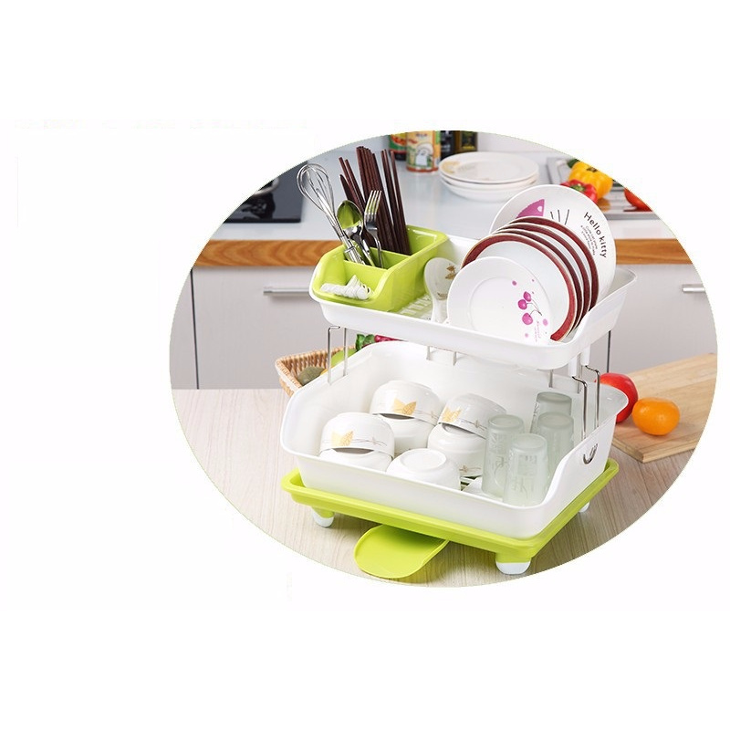 Kệ up chén dĩa 2 tầng _ Giao màu ngẫu nhiên - BX2375