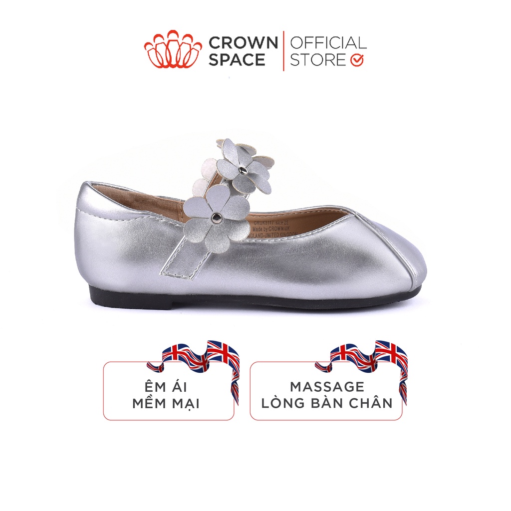 Giày Búp Bê Bé Gái Crown Space Cao Cấp CRUK3117 Size 25-30 cho bé 2-10 Tuổi