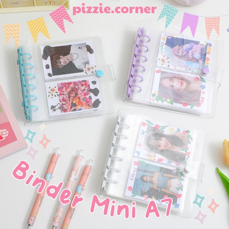 Binder nhũ mini size A7 - Bìa sổ binder mini nhũ lấp lánh