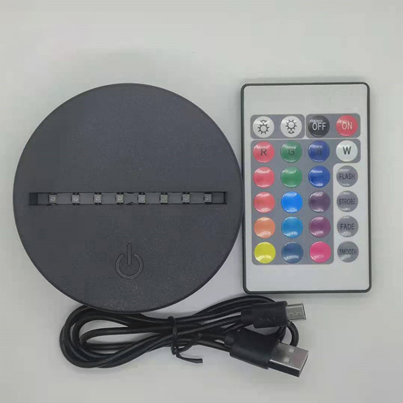 Đế đèn led usb 7 màu kèm remote điều khiển