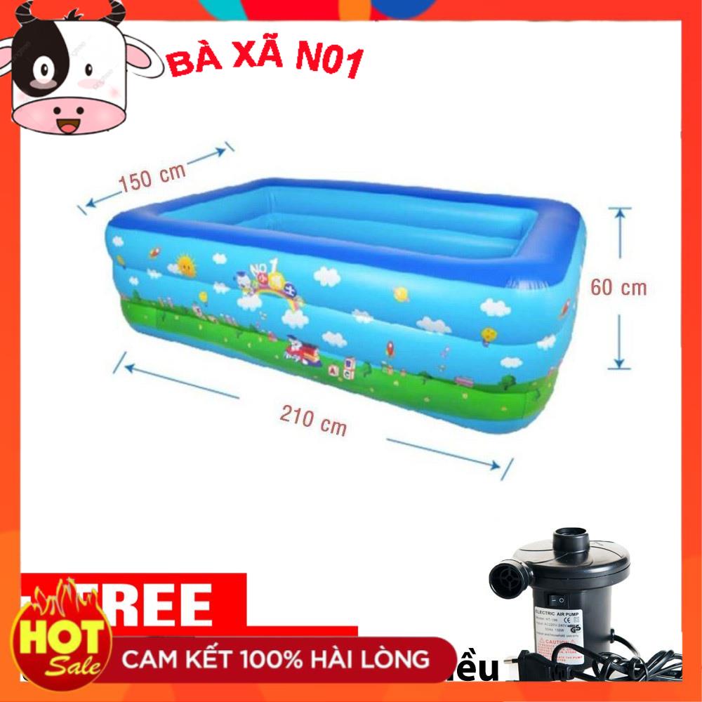ể phao bơi bơm hơi dày Summer sea  1m8 và 2m1 (Tặng kèm bơm điện loại 1)