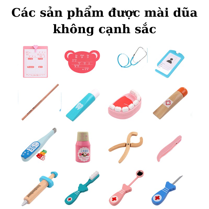 Đồ chơi giáo dục sớm cho bé trai gái nhập vai bác sĩ 20 chi tiết Bicabom Bc13