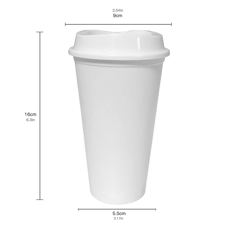 Cốc uống cà phê Starbucks bằng nhựa pp 473ml 16oz màu trắng có thể tái sử dụng