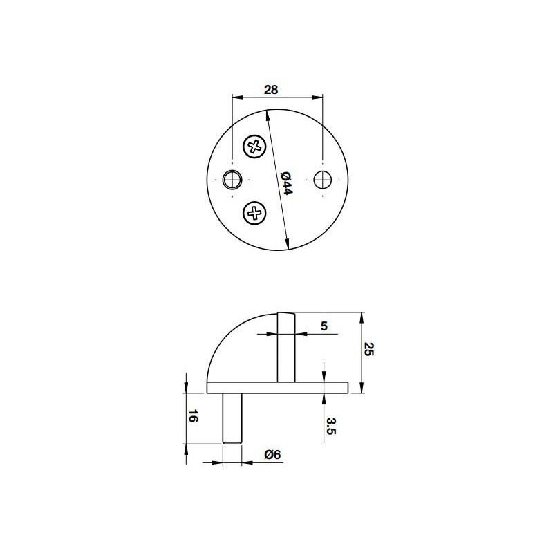 Chặn cửa bán nguyệt Häfele - 489.70.230