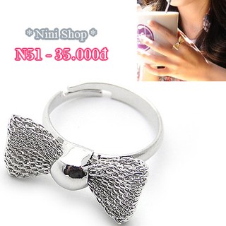 Nhẫn kiễu nơ đáng yêu (kéo sang phải xem thêm mẫu)