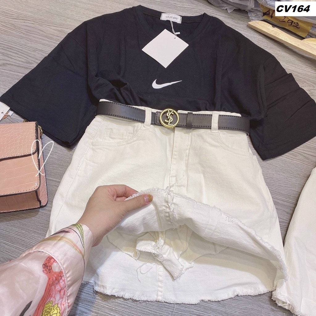 Chân váy jeans co giãn có quần liền trong CV164