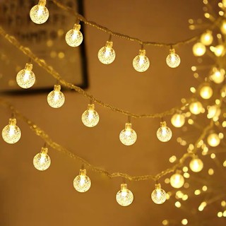 Đèn led trang trí tỏ tình cầu hôn bạn gái sang chảnh bi bọt cherry ball bọt nước bóng tròn 3m chạy pin aaa
