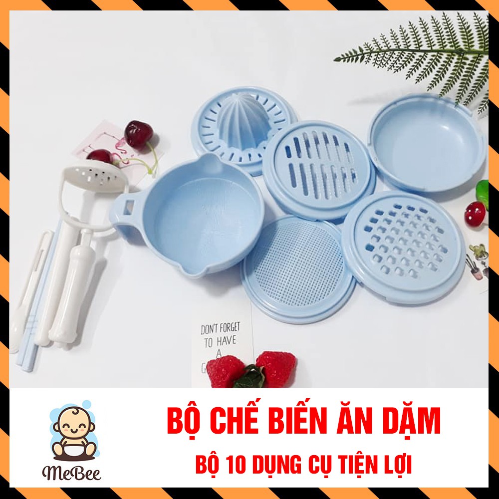 Bộ chế biến ăn dặm 10 dụng cụ tiện lợi giúp bé tập ăn dễ dàng