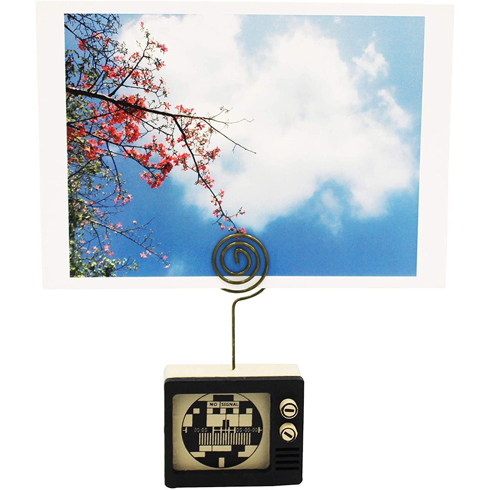 Giá Đỡ Kẹp Thẻ Ghi Chú / Đồng Hồ / Tv / Điện Thoại Bằng Gỗ Phong Cách Vintage