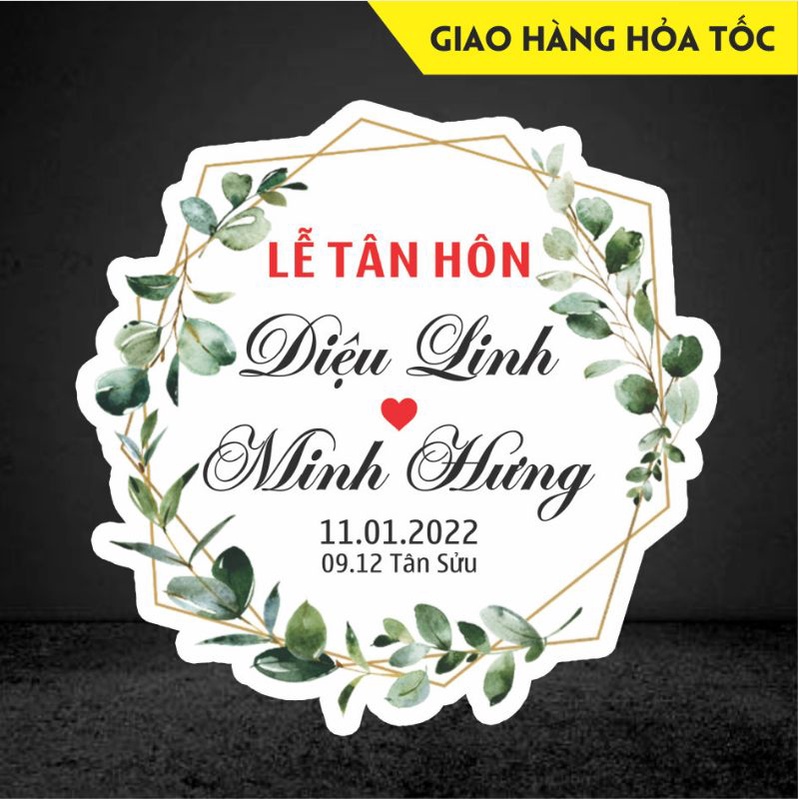 Bảng chào cưới, bảng để cổng cưới, trang trí đám cưới_ mã 01