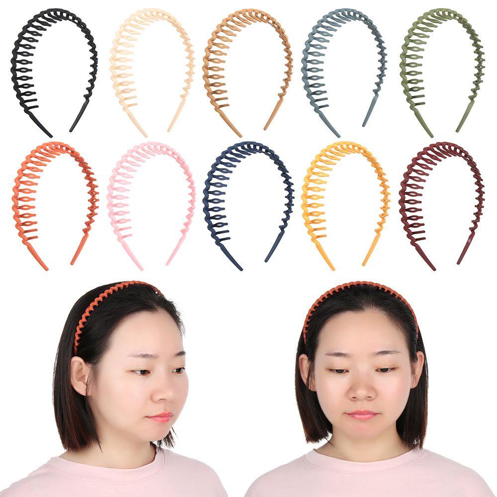 Lược Cài Tóc Màu Sắc Trơn Bằng Nhựa Resin Chống Trượt Có Răng Lược Gợn Sóng Dành Cho Bạn Nữ