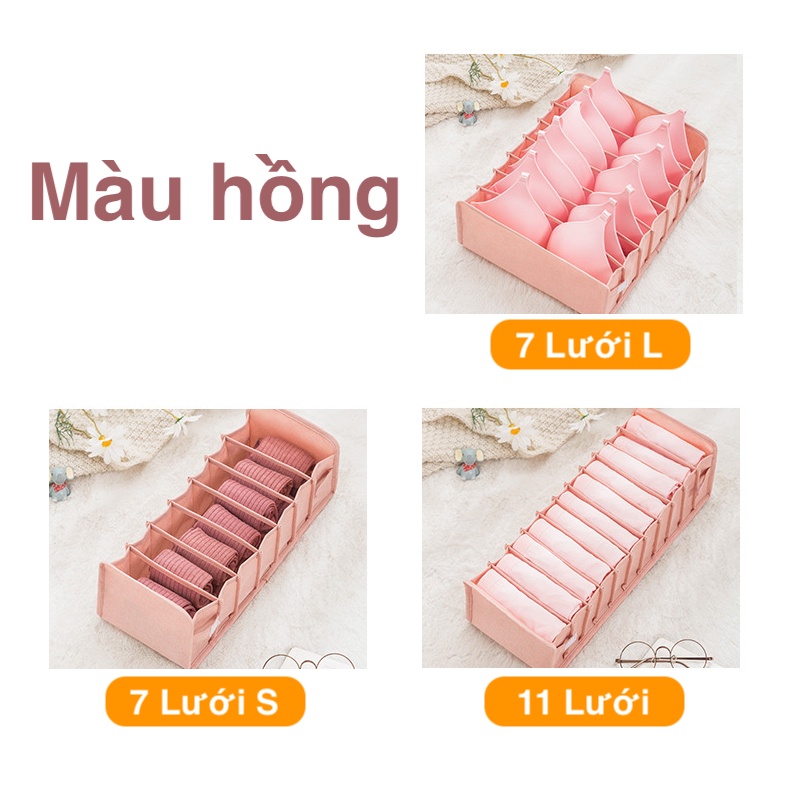 SUPO DEPOT - Túi vải  dày dặn xếp gọn chia 7/11 ngăn đựng nội y/ tất cho ngăn kéo tủ quần áo