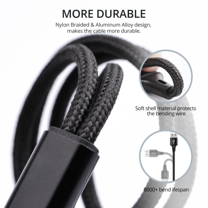 Dây cáp sạc điện thoại ANKNDO USB Type C 2 trong 1 thông dụng cho Android
