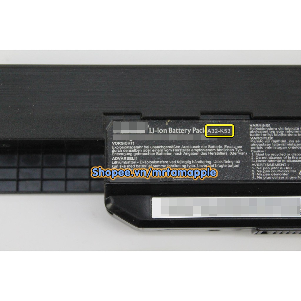 (BATTERY) PIN LAPTOP ASUS K53 (A32-K53) - 6 CELL - A42-K53, A43 A43SV A53SV K43SV K53SV A43S A43SJ A53 K53 X43 X44 X44H