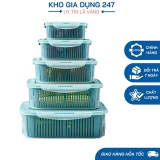 Bộ 5 Hộp Dựng Thực Phẩm Có Nắp Đậy, Chất Liệu Nhựa Cao Cấp - Bảo Quản Thức Ăn Tiện Dụng