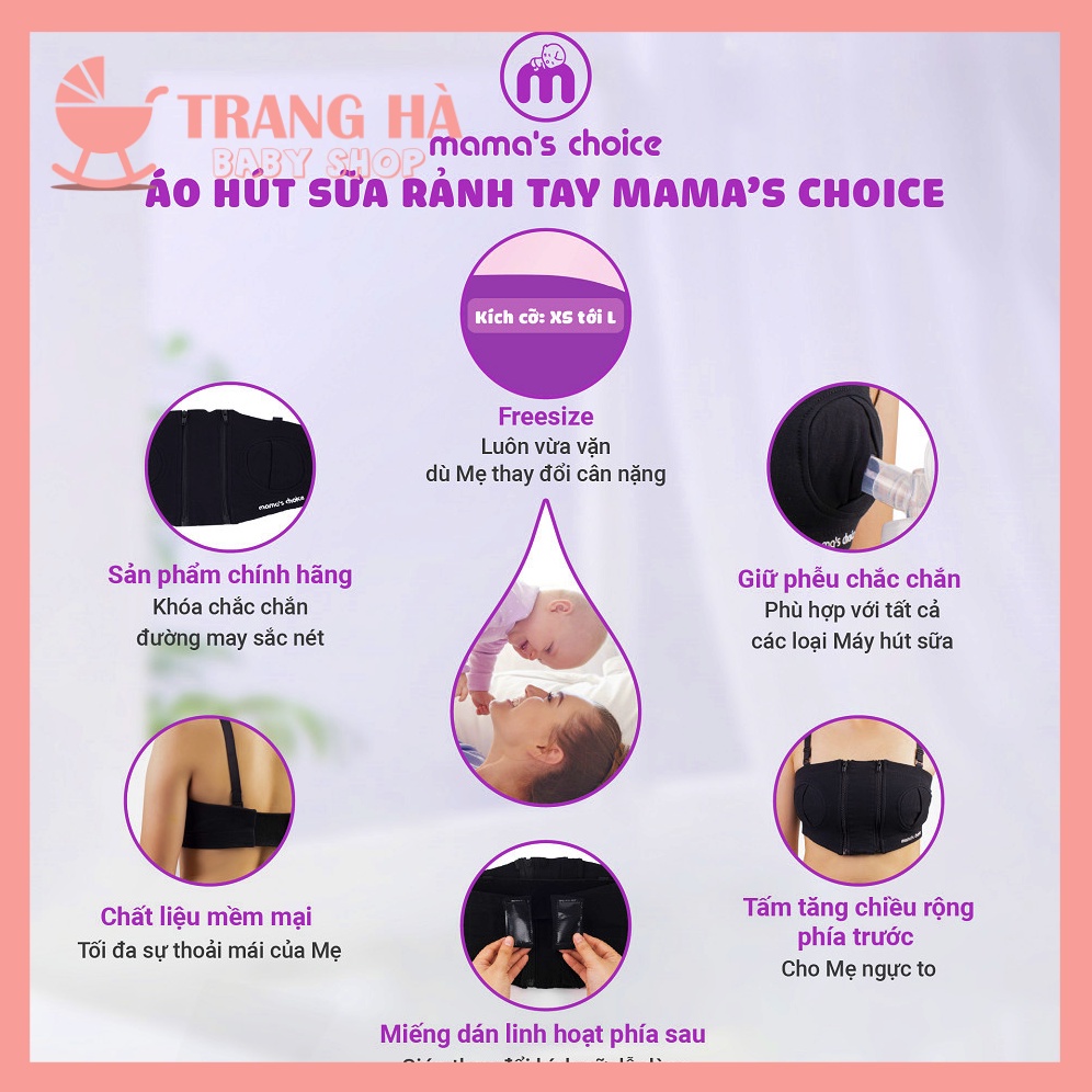 Áo Hút Sữa Rảnh Tay Có Dây Mama's Choice Phù Hợp Tất Cả Dòng Máy Hút Sữa Chất Liệu Cao Cấp Thoáng Khí