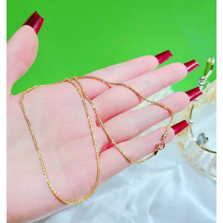 Dây chuyền dáng xù bạc xi vàng