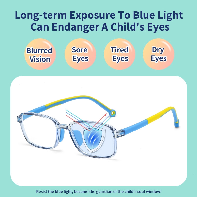 Mắt Kính Chống Tia Xanh Dương Mềm Dẻo An Toàn Có Tròng Kính Thay Đổi Được Dành Cho Bé Trai Và Bé Gái