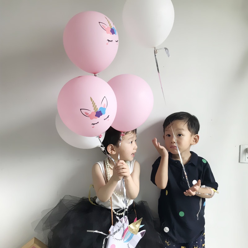 Bộ 5 Bong Bóng Latex In Hình Nàng Tiên Cá Màu Trắng/Hồng/Xanh Dương/Tím Trang Trí Tiệc Sinh Nhật