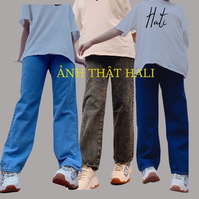 Quần bò nữ - quần jeans ống rộng lưng cao, vải bò dày đẹp , không giãn ,dáng suông | BigBuy360 - bigbuy360.vn