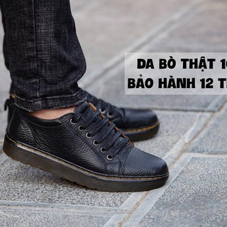 Giày da nam dr marten da sằn từ da bò thật 100% đế cao su đúc nguyên khối chắc chắn TUXILO TX07